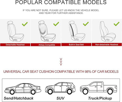 BOPUOVRE Car Seat Cover for Luxury & Comfort - PU Leather, Anti-Slip, Full Wrap Protection with Storage Pocket for Bottom Cushion - Universal Fit for 95% of Vehicles (Black,1 Piece)