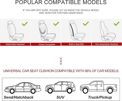 BOPUOVRE Car Seat Cover for Luxury & Comfort - PU Leather, Anti-Slip, Full Wrap Protection with Storage Pocket for Bottom Cushion - Universal Fit for 95% of Vehicles (Gray,1 Piece)