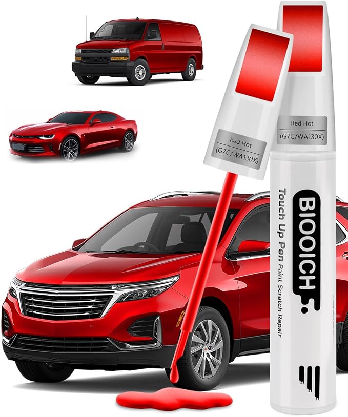 Touch Up Paint Pen Exact Color Match Car Chip and Scratch Repair (for Chevrolet, Red Hot(G7C/WA130X))