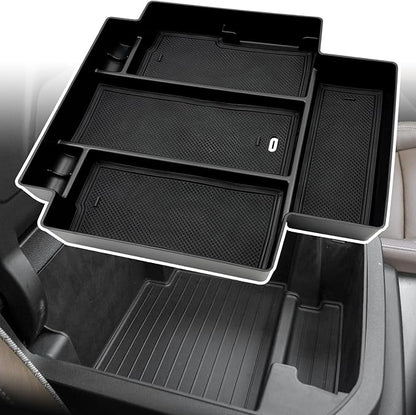 Console Console Organizer Storage Tray Accessories fits for 2024 2023 2022 2021 GMC Yukon Chevy Tahoe Suburban Only Fit for Power Sliding Console