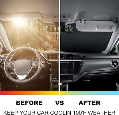 Windshield Sun Shade Compatible with Mercedes-Benz S-Class 2021-2025 Foldable Front Windshield Sunshade Protector, Block UV Rays Keep Your Car Cooler