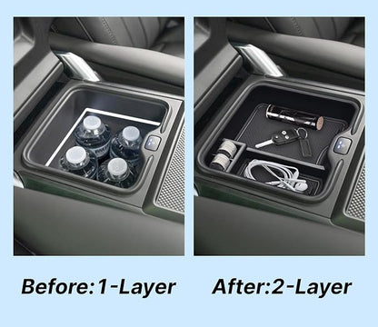 Center Console Organizer for Range Rover & Range Rover Sport 2023-2025 2026 Armrest Insert Tray Storage Box Interior Accessories with Refrigerator (NOT Fit for Models Without Refrigerator)