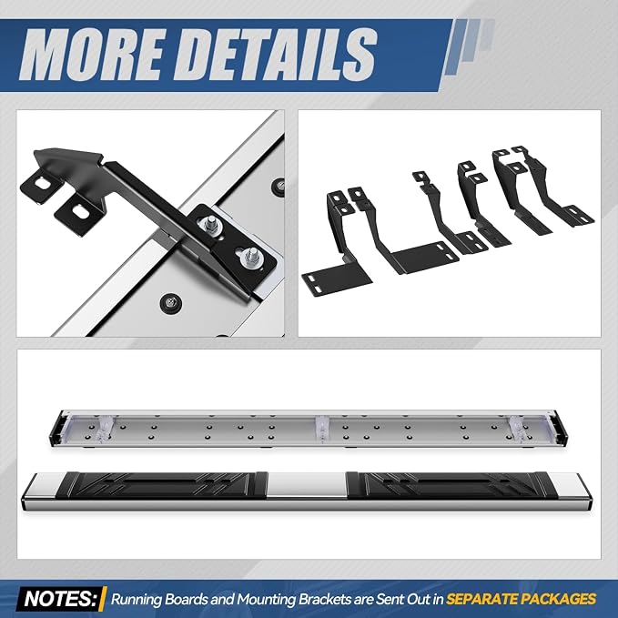 Auto Dynasty Running Boards Compatible with 2023 2024 2025 Honda Pilot, Stainless Steel Side Step Rail Nerf Bars, 6.5" x 73" Step Bars, Polished Chrome