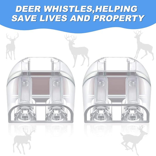 BBTO 8 Pieces Deer Whistles for Car with Adhesive Tapes Deer Horns Alerts Warning Devices and Extra 20 Pieces Adhesive Tapes for Car Truck Auto and Vehicles (Transparent)