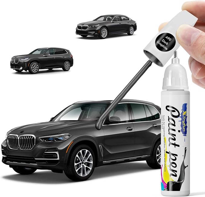 A90 Dark Graphite Touch Up Paint Compatible with BMW, DIY Car Paint Scratch Repair, Quick & Easy Fix Automotive Scratch Repair for X3/X4/X5/X6/X7/5 6 7 Series/iX/i8/M5/B7