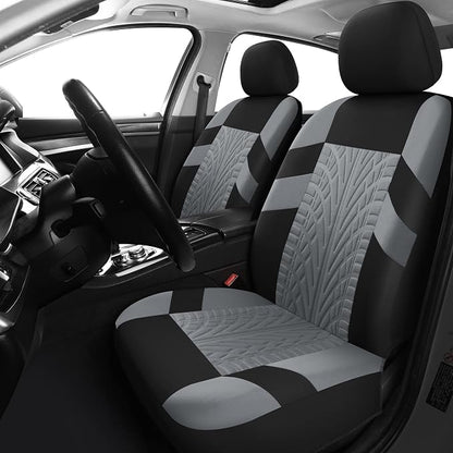 VarCozy Car Seat Covers Full Set, Front & Split Rear Bench for Car, Universal Cloth SUV, Sedan, Van, Automotive Interior Covers, Airbag Compatible