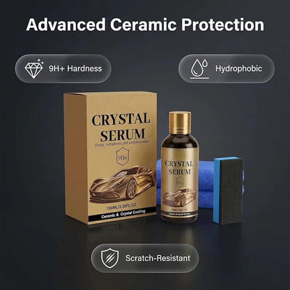 Crystal Serum for Cars,Suitable for Car Paint and Wheel Maintenance(2pcs) | 9H Graphene Ceramic Coating,Deep Gloss,Hydrophobic Stain-Resistant Protective Coating