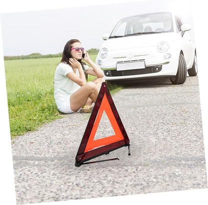 MAGICLULU 3pcs Roadside Warning Triangle Sign Kit Reflective Emergency Warning Signs for Vehicles Design for Easy Storage Stable Base for Night