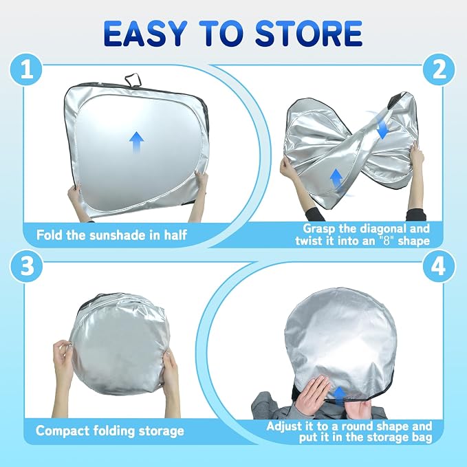 Custom Fit Windshield Sun Shade for Toyota Corolla 2014-2019, Blocks UV & Heat, Front Window Sunshade Accessorie, Easy Fold & Store Keep Your Car Cooler