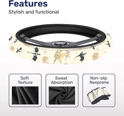 GENANY Dragon Fantasy Steering Wheel Cover, Non Slip Polyester Car Wheel Protector for Car SUV Truck, Universal 15 Inch