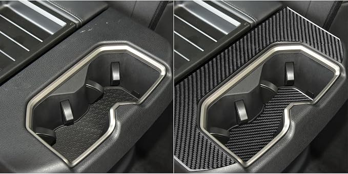 NVCNX Real Premium Carbon Fiber for Toyota Tundra 2022-2026 / Sequoia 2023-2026 2024 2025 Truck Pickup SUV Center Console Armrest Cup Holder Cover Interior Trim Accessories Overlay Sticker Decal 2PCs