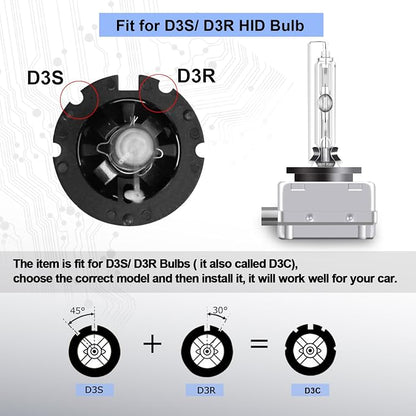 RCP - D3S6 - (A Pair) D3S 6000K Xenon HID Repcement Bulb Diamond White Metal Stents Base 12V Car Headlight Lamps Head Lights 35W