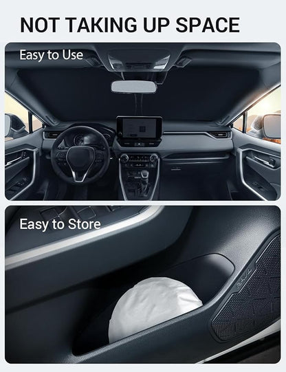 Proadsy Windshield Sun Shade Custom Fit Nissan Versa 2020-2026 Foldable Front Sunshade Protector Sun Visor Blocks UV Rays Keep Car Cooler Accessories