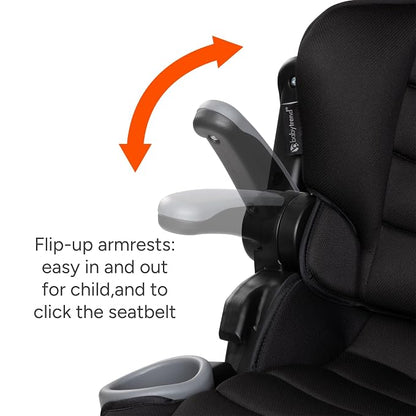 Baby Trend Protect 2-in-1 Folding Booster Seat, Midnight Black – Fold-Flat Travel-Ready Design, Lightweight Build, Belt-Positioning Comfort