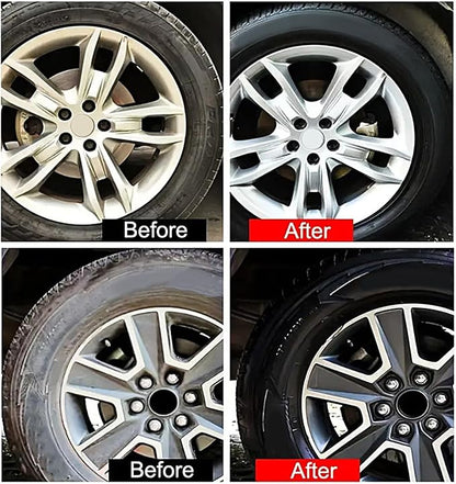 Tire Polish | 150g Rim Maintenance Cream | with Sponge Waterproof Tire Cleaner and Shine,for Vehicle Exterior Automotive Truck Trailer Tractor RV SUV