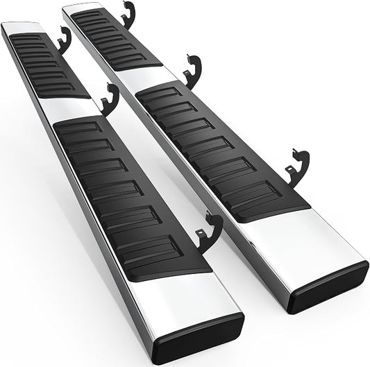 AUTOSAVER88 6.5" Running Boards Compatible with 2019-2026 Chevy Silverado/GMC Sierra 1500, 2020-2026 2500HD 3500HD Extended/Double Cab, Chrome Side Step Nerf Bars