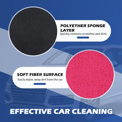 2PCS Car Clay Mitt Auto Detailing,Soft Clay Bar Mitt for Cleaning Car Surfaces,Anti-Scratch Clays Mitts for Cars Detailings to Replace Traditional Clays Bar Cars Accessories (Red/2PCS)