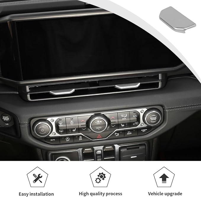 JWWY for Jeep JL Vent Air Outlet Adjustment Cover Trim Compatible with 2024-2025 Jeep Wrangler JL JLU Interior Accessories 2pcs Silver