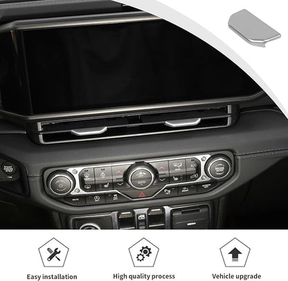 JWWY for Jeep JL Vent Air Outlet Adjustment Cover Trim Compatible with 2024-2025 Jeep Wrangler JL JLU Interior Accessories 2pcs Silver
