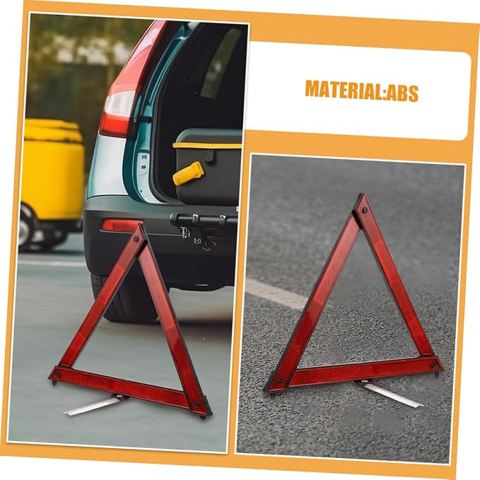 Zerodeko 5pcs Foldable Reflective Warning Triangles Essential Emergency Tool for Roadside Safety Compact Design for Vehicles and Trucks Enhanced Night Visibility