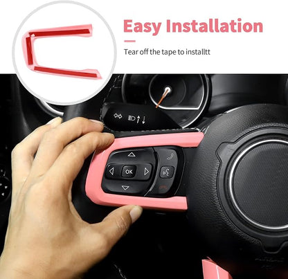 21PCS Full Set Interior Trim Kit for 2018-2023 Jeep Wrangler JL JLU, Side Outlet Door Handle Bowl Roof Reading Light Cover Trim (Pink)