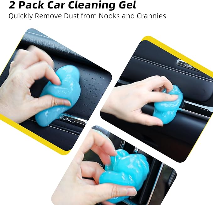 Professional Car Interior Detailing Kit - Scratch-Free Brushes, Vent Cleaner & Gel for Deep Clean | 10-Piece Set to Clean Leather Dashboard AC Vents (SUV Truck Car)
