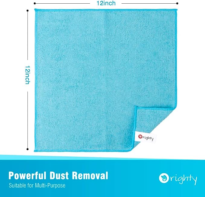 Orighty Microfiber Cleaning Cloth 6 Pack, Microfiber Towels for Cars, Highly Absorbent Car Cleaning Supplies, Lint Free Cloths Clean Rags for Car Care, House, Kitchen, 12x12 inch,Multicolor