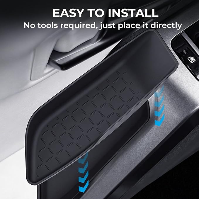 4PCS Door Side Organizer Storage Box for Toyota RAV4 2026 (6th Gen) Interior Accessories, Front & Rear Door Pocket Storage Insert Tray for 2026 RAV 4, Black