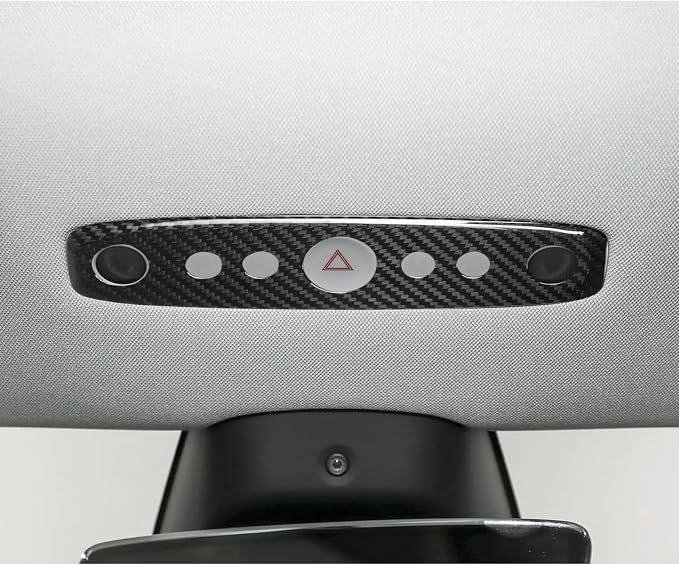 NVCNX Hard Rigid Real Carbon Fiber for Tesla New Model 3/Y Highland 2024-2026 for Juniper 2025 2026 Accessories Vehicle Molding Front Roof Reading Light Panel Cover Interior Trim 1PC - Glossy Carbon