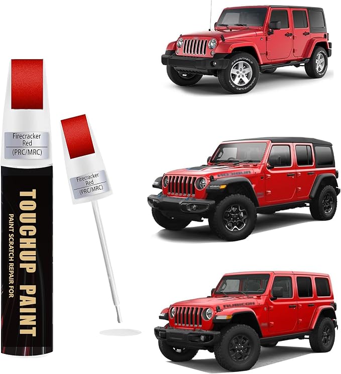 Firecracker Red(PRC/MRC) Car Paint Touch Up Pen Compatible with JEEP, 2-In-1 Color Accurate Touch Up Car Scratch Repair Paint Match JEEP Series Automotive Scratch Remover for Nicks & Chips Repair