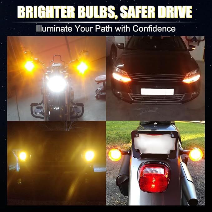 iBrightstar 3157 LED Bulb Amber, 3157a LED Turn Signal Bulbs Super Bright for vehicle Blinker Lights and Turn Signal Lights, 2 Pack