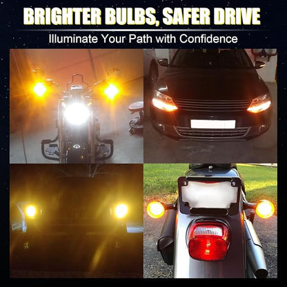 iBrightstar 1156 LED Bulb Amber, BA15S 1141 LED Turn Signal Bulbs Super Bright for Vehicle Blinker Lights and Turn Signal Lights, 2 Pack
