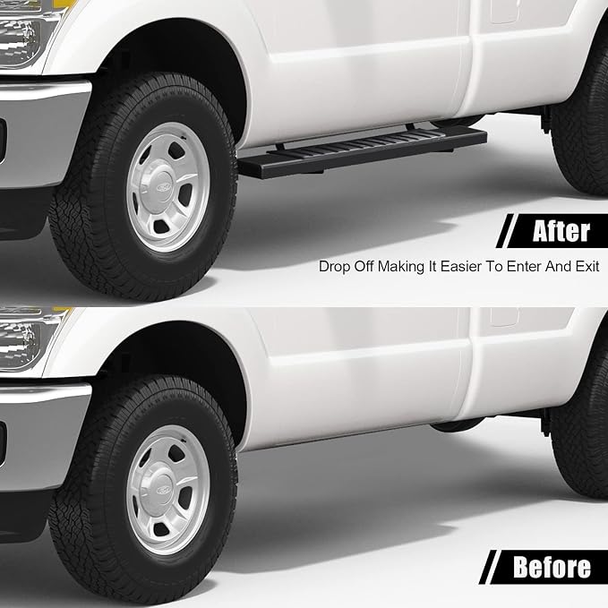 6 inches Regular Running Boards Compatible with 2019-2026 Chevy Silverado/GMC Sierra 1500, 2019-2026 2500/3500 Regular/Standard/Single Cab Side Steps Nerf Bars Black