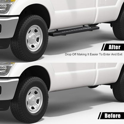 6 inches Regular Running Boards Compatible with 2019-2026 Chevy Silverado/GMC Sierra 1500, 2019-2026 2500/3500 Regular/Standard/Single Cab Side Steps Nerf Bars Black
