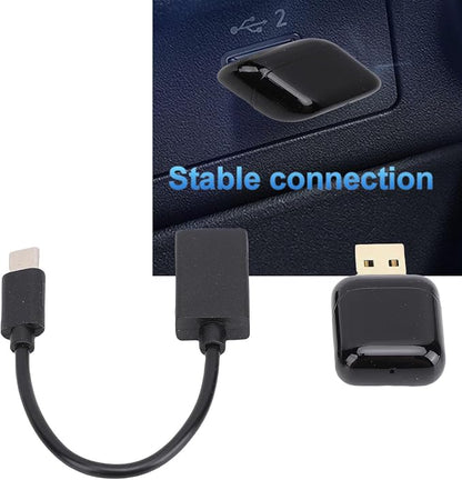 Convert Wired to Wireless Adapter with Retains All Functions, Plug and Play for and Android Auto, Black