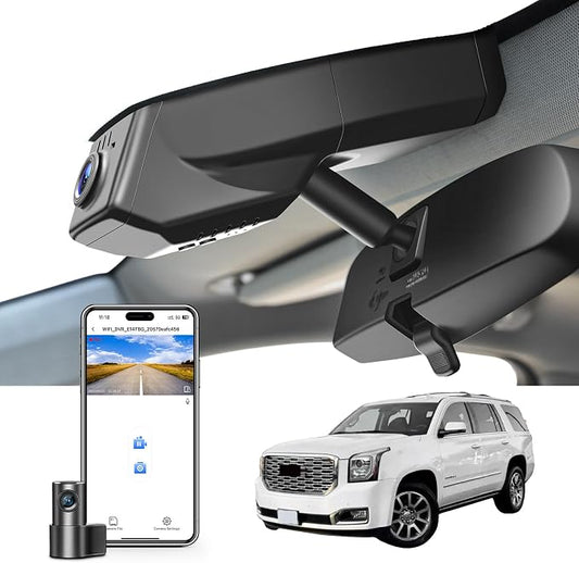 mangoal 4K Front & 2K Rear 2 Channel HDR Dash Cam, Dual STARVIS 2 IMX678 IMX675, for GMC Yukon, Yukon XL 2015 2016 2017 2018 2019 2020(Model C), 5GHz WiFi, GPS, 128GB Card