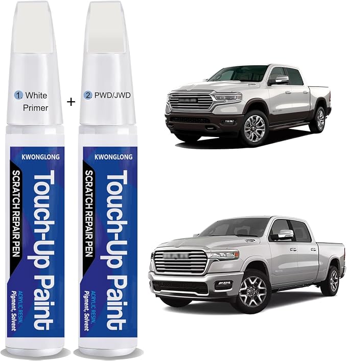 Ivory White PWD/JWD Touch Up Paint Compatible with RAM 1500/2500/3500 Classic, 2-in-1 Car Paint Scratch Repair Kit, Quick & Easy Solution to Repair