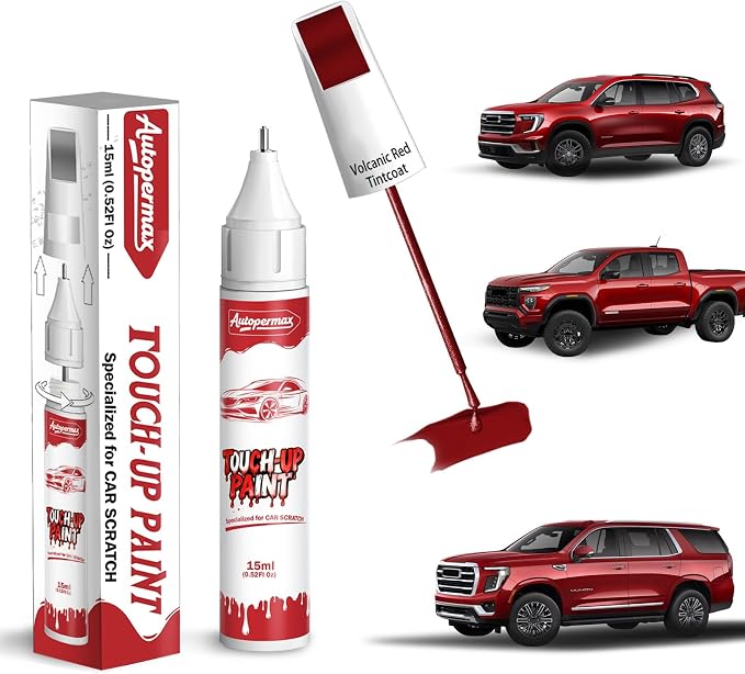 Volcanic Red Tintcoat(GNT/WA170H) Car Touch Up Paint for GMC, Color Accurate Two-In-One Car Paint Scratch Repair Pen, Professional Scratch Remover for Vehicles Chips and Nicks Scuff