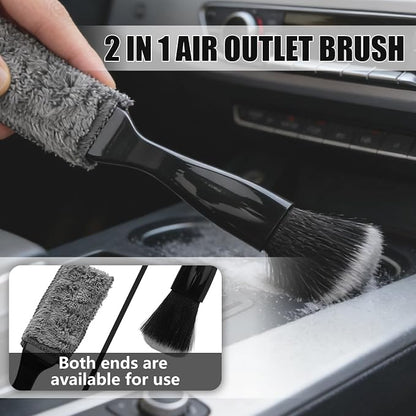 10PCS Car Detailing Brush Kit, Soft Boar Hair Brush, Car Interior Detail Brush, Fiber Brush, Car Dust Removal Brush, Car Cleaning Gel, Car Interior Cleaning Kit for Trucks, Cars, RVs, SUVs