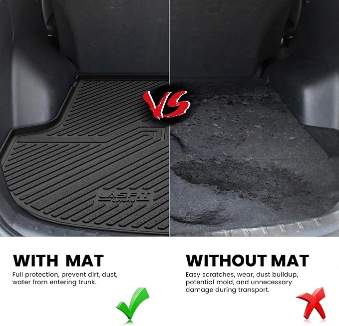 LASFIT Floor Mats for Buick Envision 2021-2026, TPE All Weather Protection Custom Fit 1st & 2nd Row Floor Liners and Trunk Mats Rubber Car Liners for Buick Envision Accessories, Black, Easy to Clean