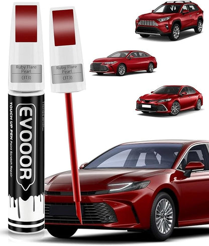 Touch Up Paint Compatible with Toyota Exact Match 2 in 1 Touch up Paint for Chips and Nicks Repair (Ruby Flare Pearl(3T3))