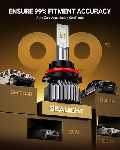 9004 LED Bulbs 64000LM 6500K Cool White, 3 Min Plug N Play, Smart Temperature IC Driver Fanless Design, Canbus Ready Error Free, 10yrs Long Lifespan, HB1 Fog Light Bulbs, Pack of 2