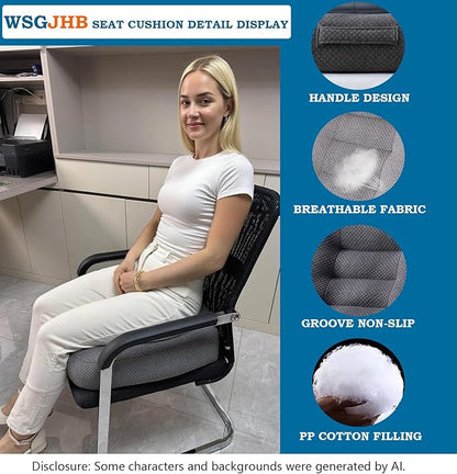 Adult Booster Seat Cushion, Car Seat Cushions for Short People/Thick Office Chair Booster Seat Increase Field of View, for Trucks, Car, Office Chair, Home, Wheelchair,Angle Lift Seat Cushion (Grey)