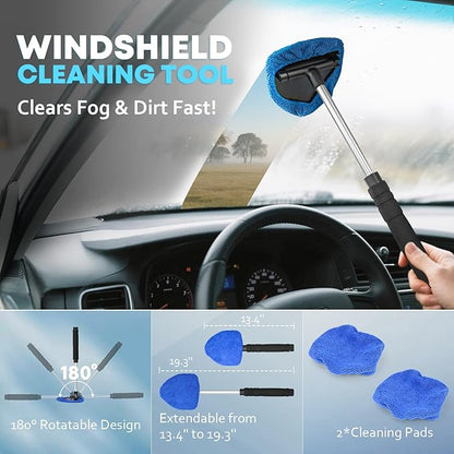 VCANENERGY Car Cleaning kit, Car Interior Detailing kit with 10000pa Car Vacuum Cleaner, Detailing Brush Set, Wheel Brush, Windshield Cleaner Tool, Complete Auto Accessories for Men, Women