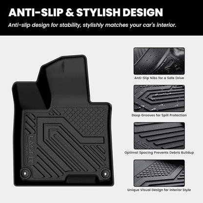 LASFIT Floor & Cargo & Seatback Mats for Kia Sportage 2026 2025 2024 2023 (Only Fit Gas, Not Fit Hybrid), All Weather TPE Custom Fit Floor Liners with Full Set Car Mats & Trunk Mats Accessories, Black