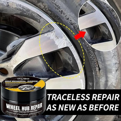 Car Wheel Scratch Repair Polish – 80g Hub Polishing Paste with Sponge, Removes Scratches & Restores High-Gloss Finish