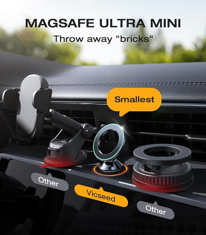 VICSEED Latest Upgrade for MagSafe Car Mount, [High & Low Temp Resistance] Magnetic Phone Holder for Your Car Dashboard, 360 Adjustable Car Phone Holder Mount for iPhone 17 Pro Max 16 15 14 13 12