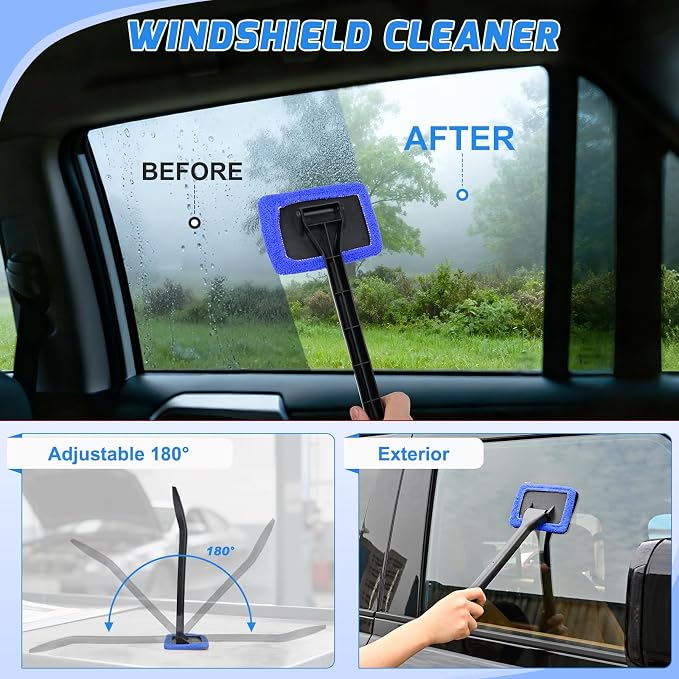 Nilight 37PCS Car Detailing Kit Auto Cleaning Tools Wash Set with Storage Carry Bag Home Use for Interior Exterior Deep Clean Car Care Windshield Dashboard Seat Air Vents Wheels Tires, Blue