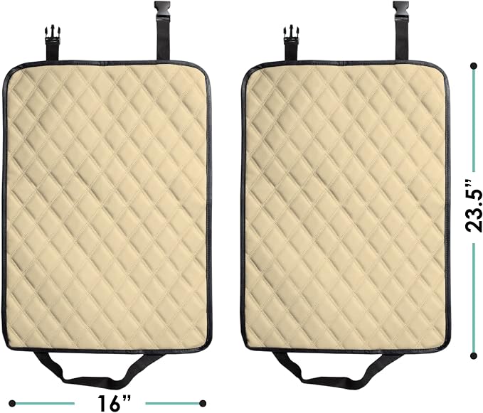 FH Group Faux Leather Auto Seat Back Kick Protectors, Heavy Duty Car Kick Mat for Kids –2-Pack Diamond Stitched Back Seat Protector, Waterproof Protection, Easy to Clean