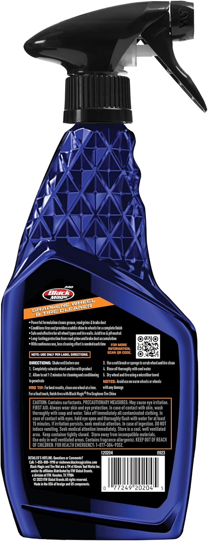 Black Magic 120204 Intense Graphene Wheel & Tire Cleaner, 23oz. - Powerful Multi-Purpose Formula to Melt Away Dirt and Grime For a Renewed Finish and Protection for Weeks